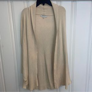 laju women  XS ribbed sweater cardigan Neutral minimalist quality teacher office